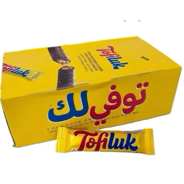 Tofiluk Caramel Crunch Chocolate    Box of 48single biscuit chocolate bar